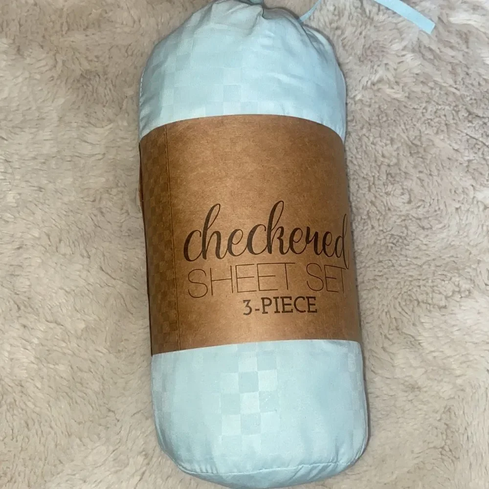 ienjoy Aqua Checkered Sheet Set!!